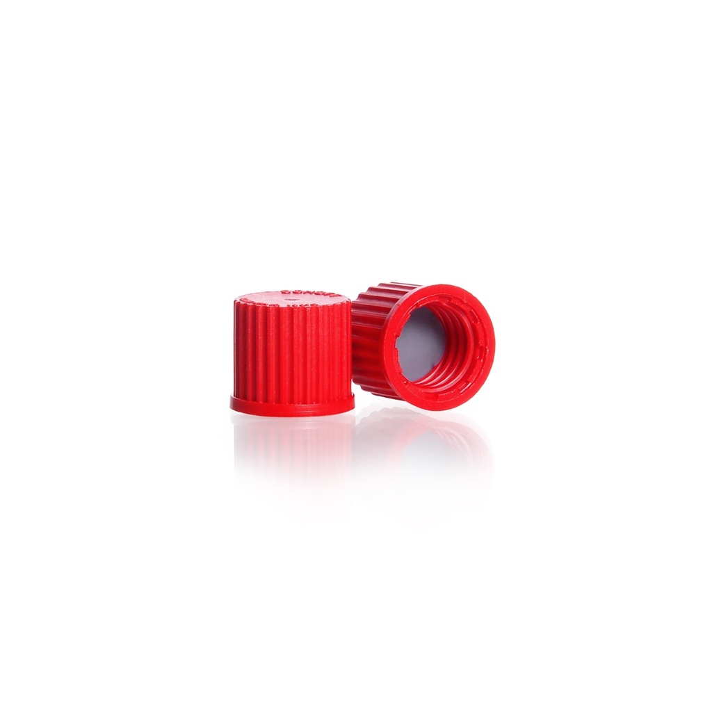 Screw cap, DURAN, GL 14, red PBT w. PTFE, for bottle distributor