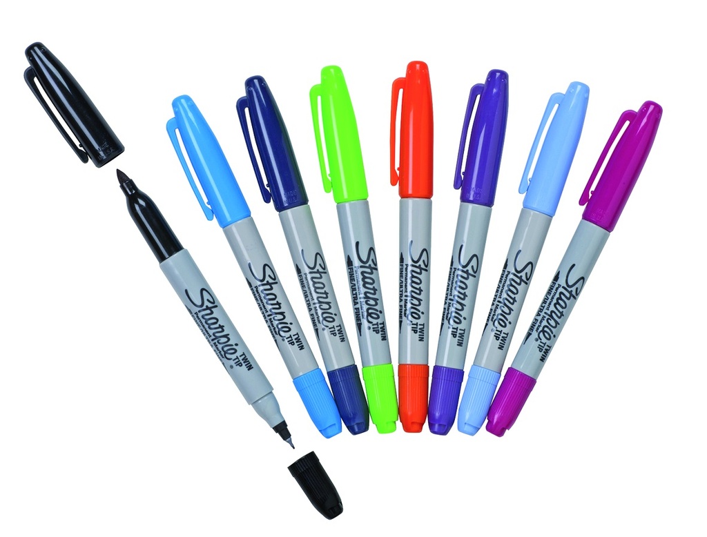 Permanent marker Sharpie® dual tip pen set, 8 col.