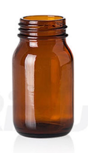 [7960510] Wide neck bottles 125 ml, amber DIN 40