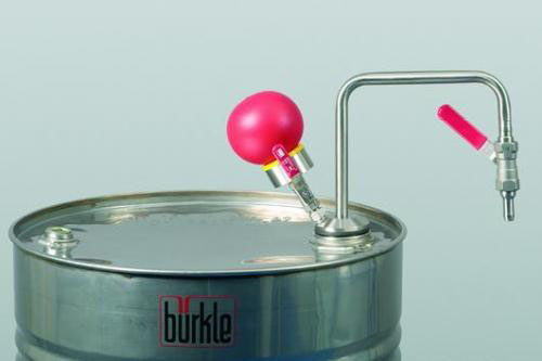 Solvent pump with stainless st eel dispensing tube