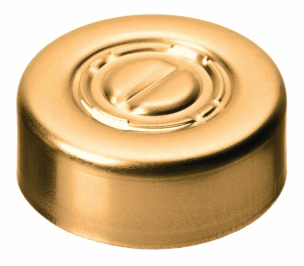 [9003445] Crimp seals, LLG, N 20, alu w. center tear-off, gold, butyl/PTFE 50 A, Pharma-Fix