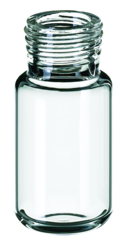 Headspace vials w. screw neck, LLG, N 18 precision, rounded bottom, 10 mL, clear
