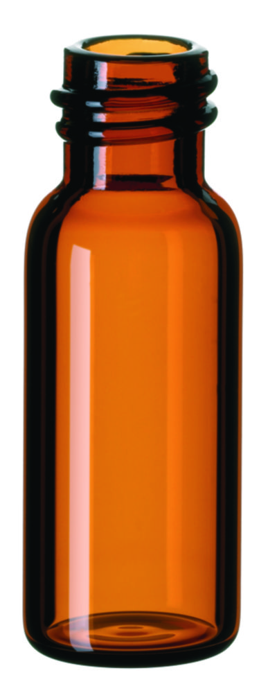 Vials w. screw neck, LLG, N 8, small opening, 1,5 mL, amber