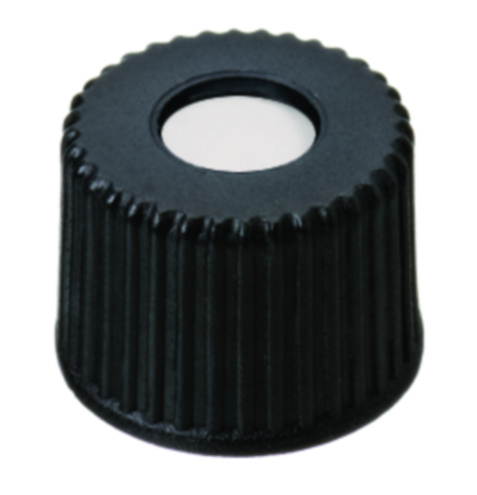 [9003484] Screw cap, LLG, N 8, black PP w. hole, silicone/PTFE 45 A