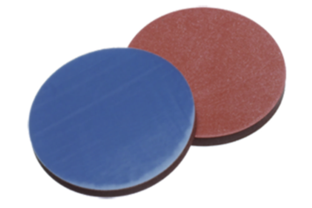 Septa, LLG, for N 24 screw caps, butyl(red)/PTFE(grey) 55 A