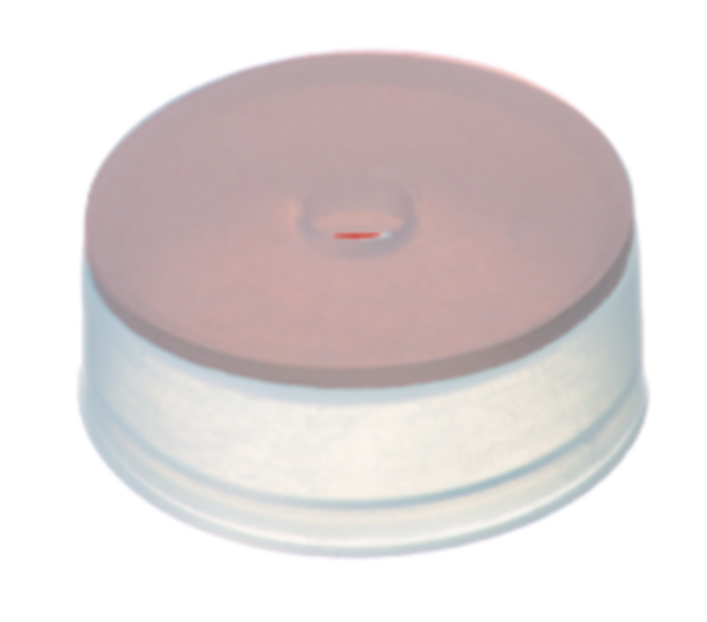 [9003545] Crimp cap, LLG, N 20, PE for vials with DIN top, w. hole, butyl/PTFE 55 A
