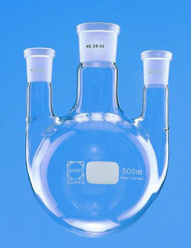 [9011947] Round bottom flasks with three parallel ground gl