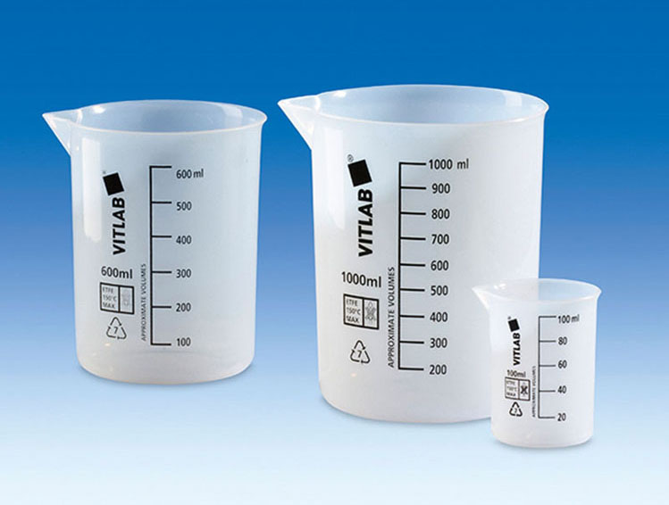 Beakers, low form, ETFE, gradu ated, Capacity 600
