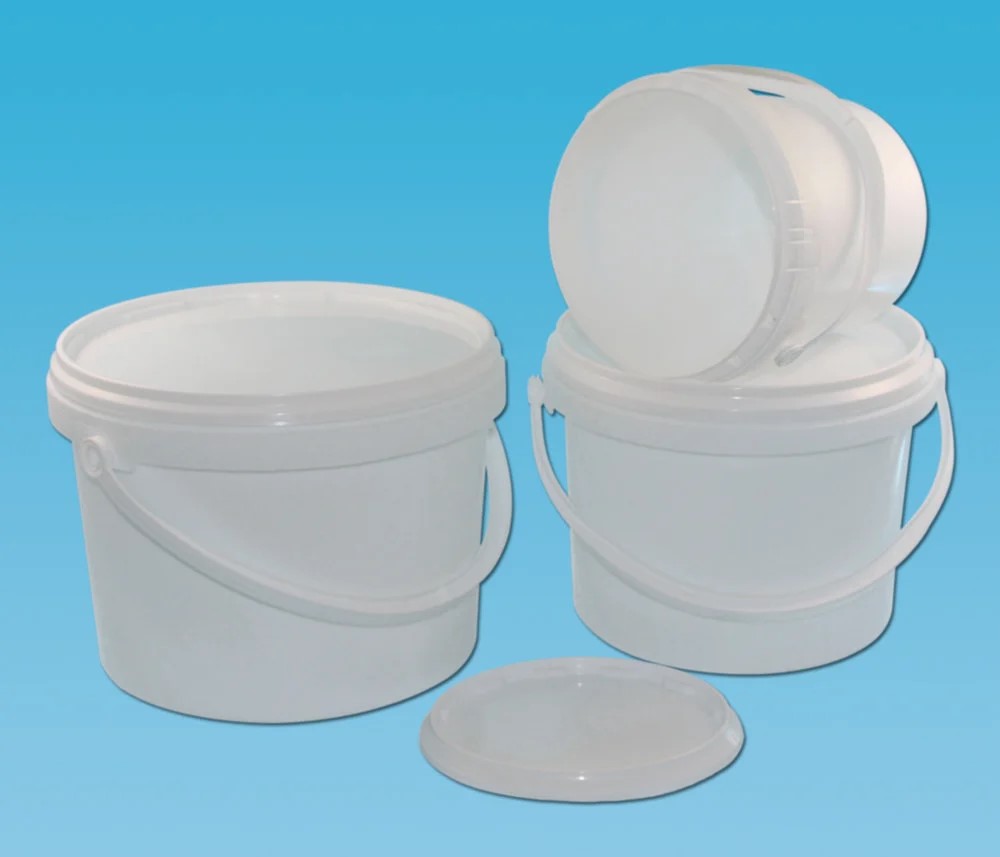 Bucket, LLG, white, PP, with lid, 2 L