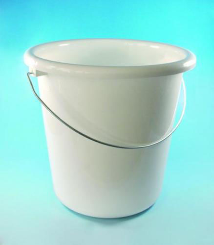 [9040216] LLG plastic bucket, 10 ltr., white, metal handle