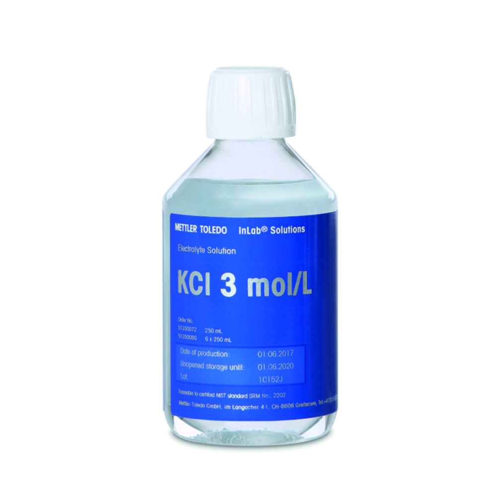 [9041874] Electrolyte, Mettler-Toledo, KCl, 3M, 250 mL