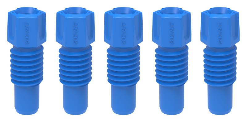 Capillary fitting, SCAT, PFA, blue, for Ø3,2 mm tubing