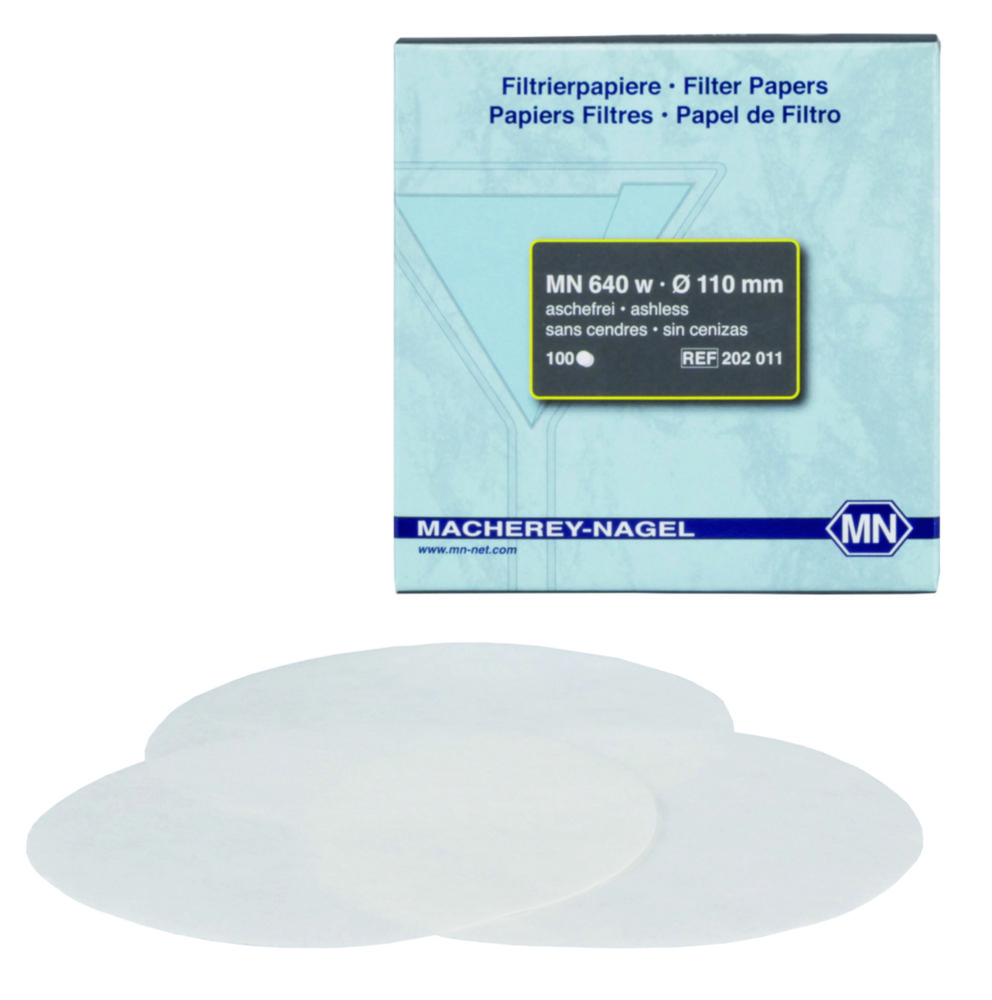 Filter circles, Macherey-Nagel MN 640 w, quantitative, fast, Ø125 mm, 7-12 µm, 100 pcs