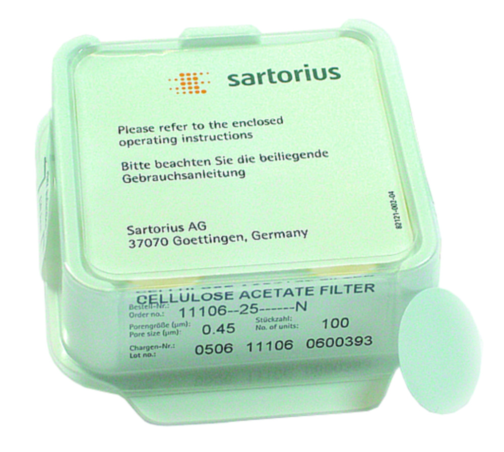 [9053069] Membrane filter, Sartorius, CA, Ø50 mm, 0,20 µm, 100 pcs