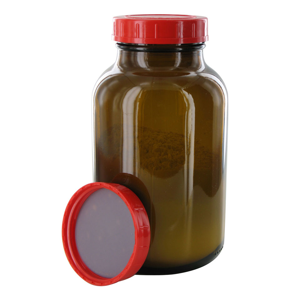[9072327] Bottles, wide neck, amber gla ss, behrotest, with