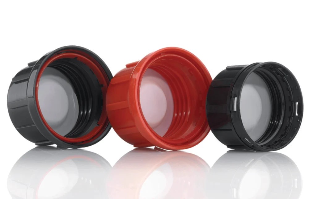 Bell cap, red, PP teflon cup-s haped liner, red PP