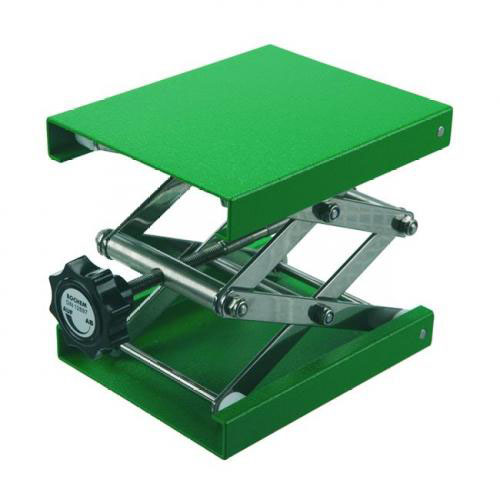 Laboratory jacks, green epoxy- coated, aluminium,