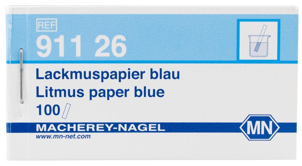 [9130112] pH indicator paper, litmus, Macherey-Nagel, strips, pH 8 - 5, blue-red, 100 pcs