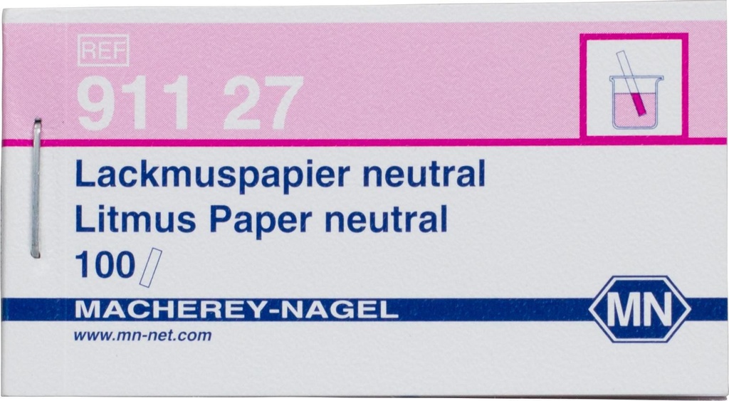 [9130118] pH indicator paper, litmus, Macherey-Nagel, strips, pH 5 - 8, red-violet-blue, 100 pcs