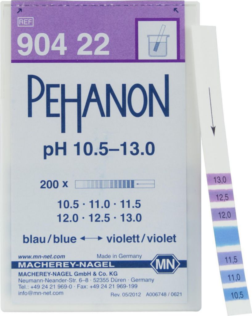 [9130663] pH indicator paper, Macherey-Nagel PEHANON, strips, pH 10,5 - 13, 200 pcs