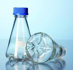 Cultureflask w/baffles, 250 ml with GL45 membranli