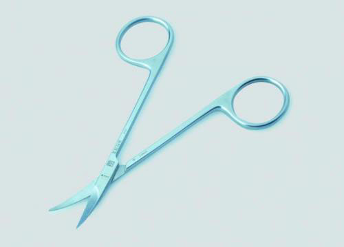 Scissors 130 mm, curved, pointed/pointed, SS