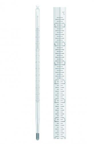 Thermometer with red filling, -10/0 - 50°C : 0,5°C