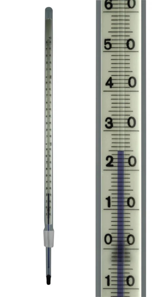 Thermometer w/ground joint, 75 mm, -10 - 150°C:1°C