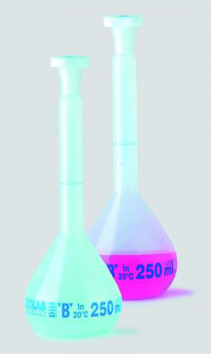 Volumetric flask 50 ml, clear, PP, cl.B, NS 12/21,