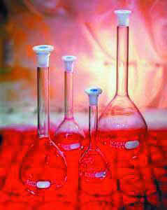 Volumetric flasks, glass, Clas s A, Hirschmann, Ca