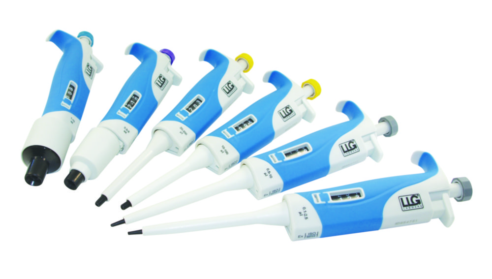 Pipette, LLG, variable volume, 1 channel, yellow, 20-200 µl