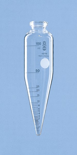 [9315820] ASTM centrifuge tube, conical, Ø44x167 mm, 100 ml