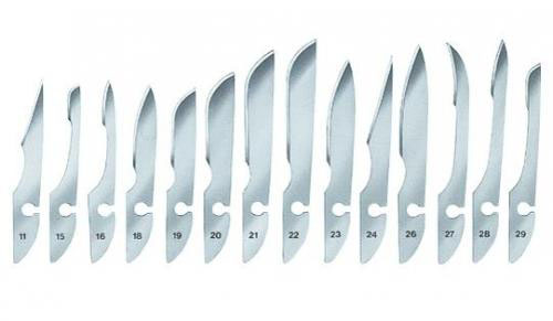 Scalpel blades acuate non sterile