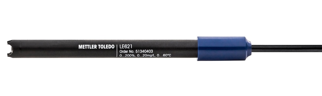 Dissolved oxygen sensor DO, Mettler-Toledo LE621, plastic, galvanic, NTC, BNC/RCA 1 m