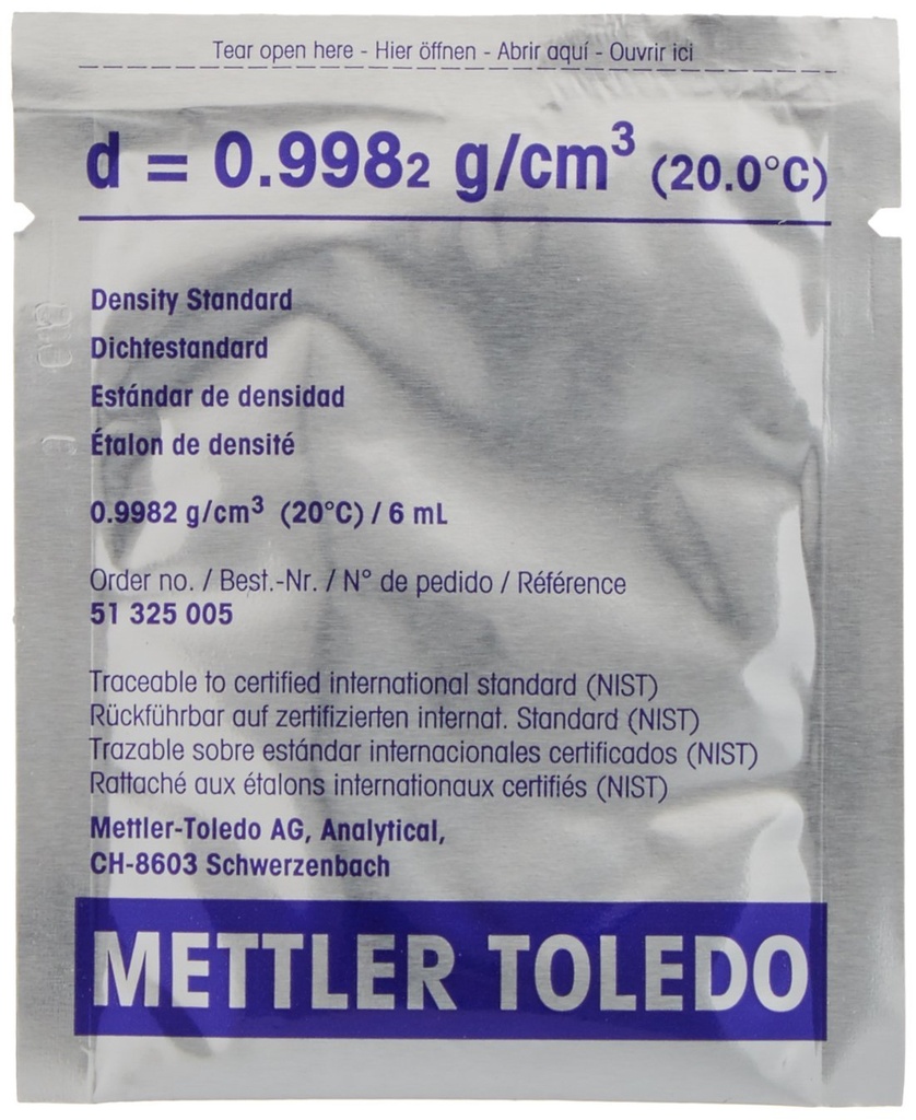 [9947551] Density standard, Mettler-Toledo, for Densito 30PX, 10x6 mL