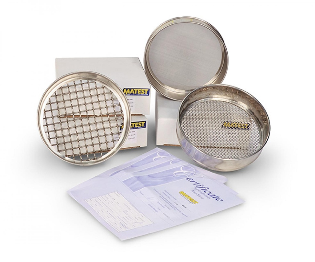 Matest SS sieve, Ø200 mm, 63µm